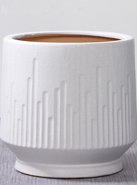 花盆陶瓷家用35cm白色欧式简约特大发财树绿植千年木落地种树花盆