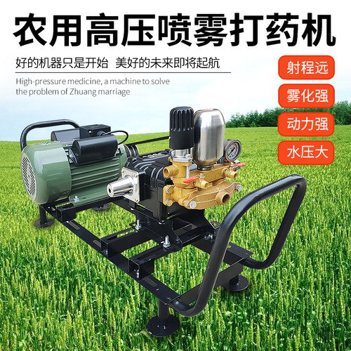 农用高压打药机电动220V高压柱塞泵果树喷雾器园林喷药机打药泵