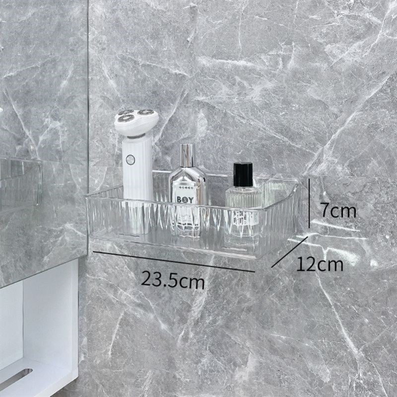 浴室用品置物架吸盘免打孔壁挂架子三角收纳架洗漱台化妆品整理架