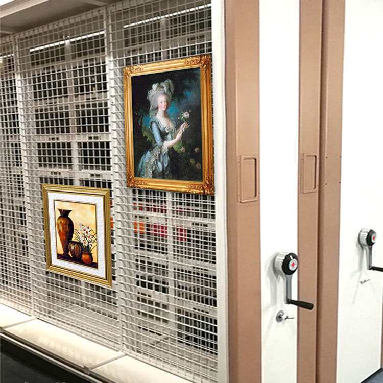 工厂挂画密集架手摇式移动博物馆油画古董存储柜库房仓储字画架