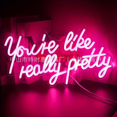 跨境亚马逊霓虹灯Hello Gorgeous发光字母灯 LED酒吧房间装饰灯牌