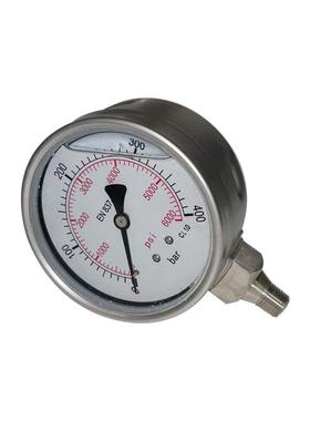 全钢压力表不锈钢充油耐震径向立装316L螺纹YNBF100400barZG1/4