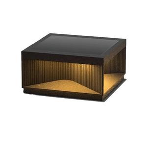 新款户外柱头灯发光盒四面发光太阳能柱头灯别墅庭院柱头灯门柱灯