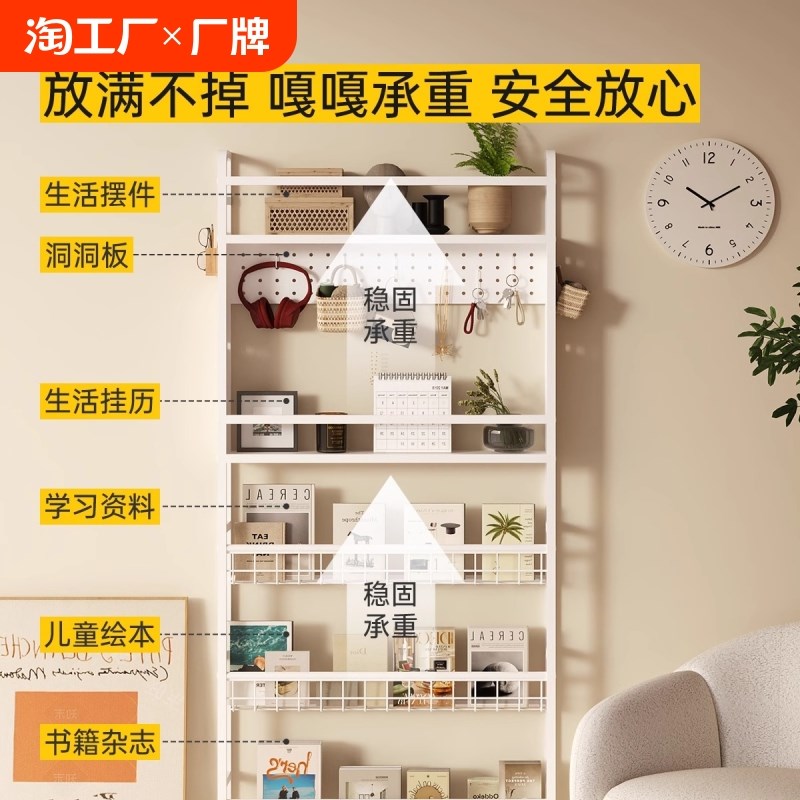 门后置物架挂衣架墙上壁挂帽子收纳门后挂衣架门后书架收纳洞洞板