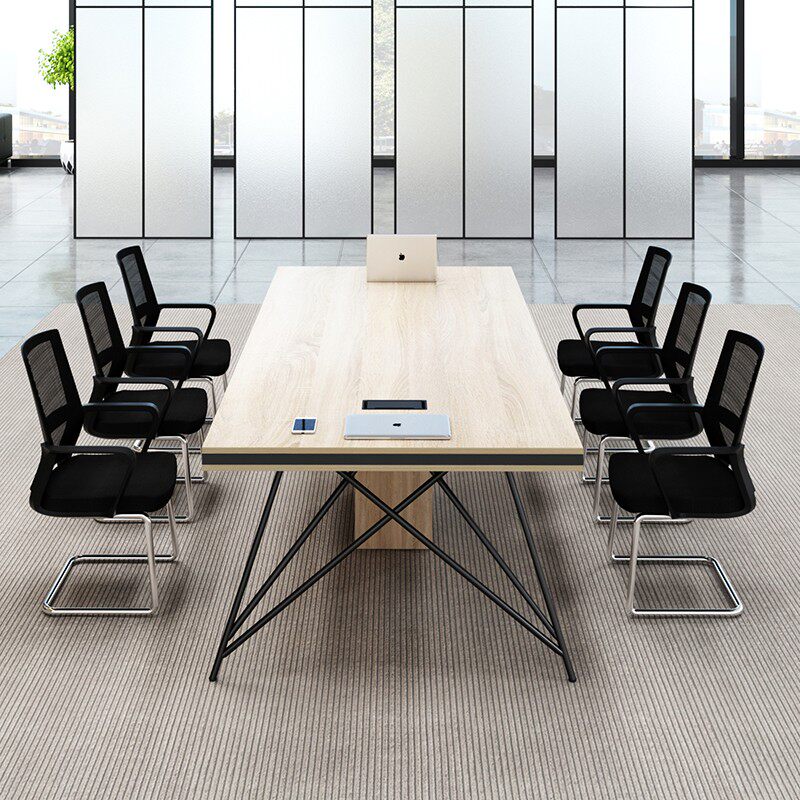 会议桌北欧工业风小型拼接简易长桌简约现代6人大培训桌办公家具