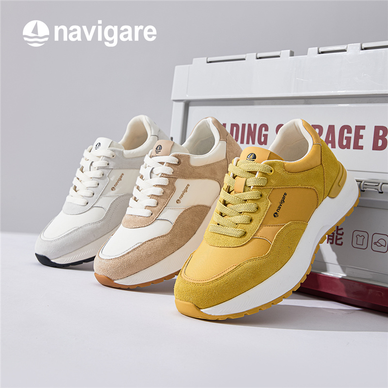 Navigare意大利小帆船男德训鞋2025秋季新款系带厚底运动老爹鞋潮