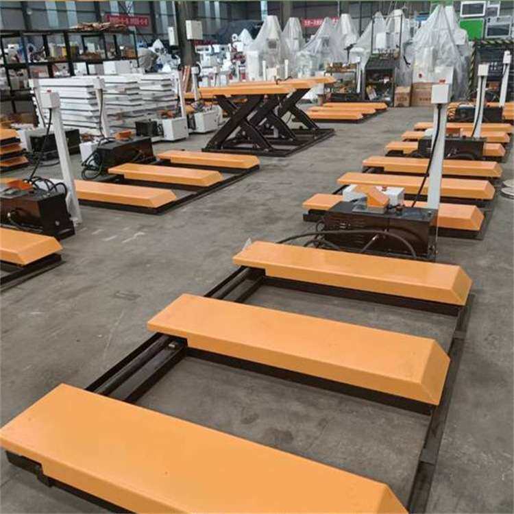 手动自动两用上料升降台一键启动超低位型5T多层门板挖坑式升降机