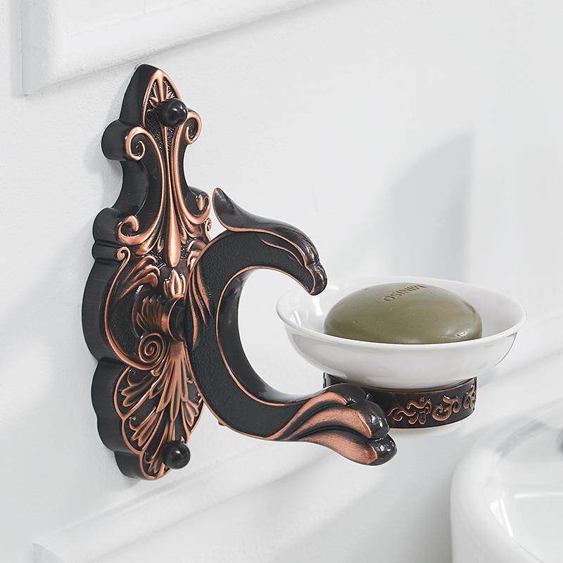 轻奢风家用壁挂式肥皂盒收纳置物架酒店皂碟托香皂碟复古陶瓷碟子