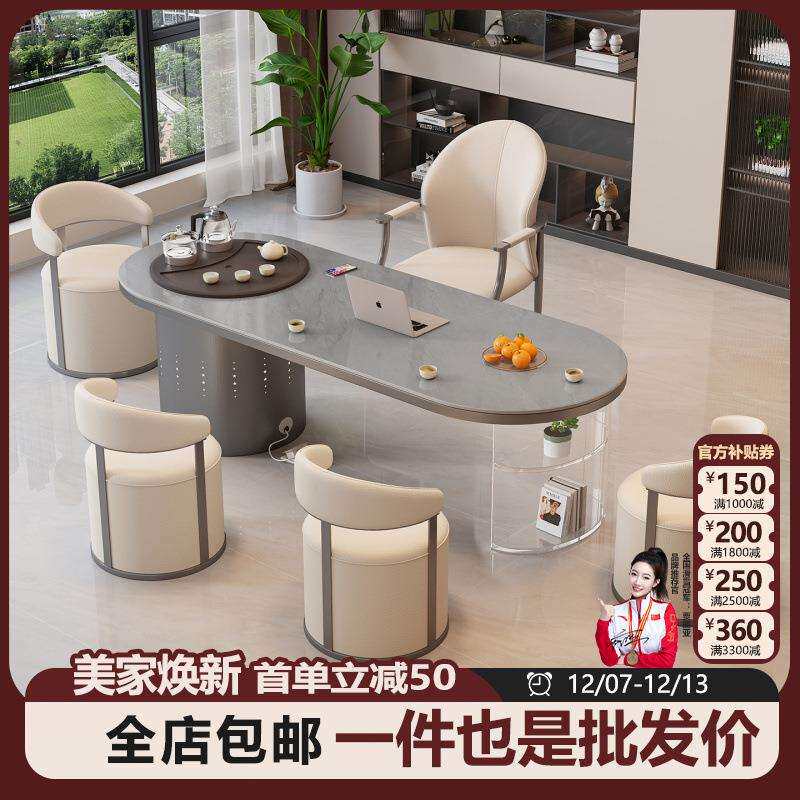 2025新款高端小型家用阳台茶桌烧水壶一体嵌入式茶具一整套泡茶台