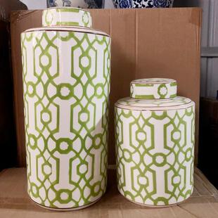 家居饰品创意摆件陶瓷花瓶欧式客厅酒柜电视柜装饰摆设美式储物罐