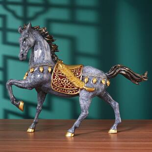 马上有钱唐马摆件工艺品彩铜家居客厅新居装饰品桌面全铜摆饰送礼