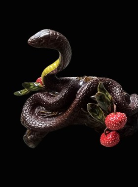 陶瓷公仔十二生肖蛇客厅玄关过道开业乔迁送长辈店铺装饰摆件礼品