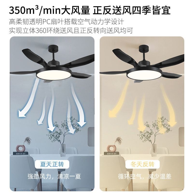 北欧吊扇灯客厅吊顶一体电扇灯变频智能餐厅卧室家用电风扇灯工厂