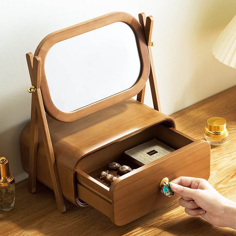 梳妆台镜子化妆镜台式桌面复古主卧室梳妆镜学生宿舍轻奢高级网红,住宅家具,化妆镜,淘宝优惠券,粉丝福利购,淘宝优惠卷