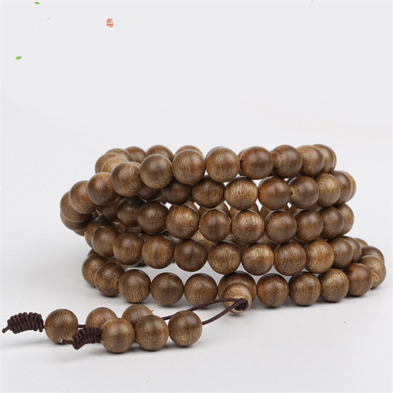 印尼老料沉香念珠 加里曼丹沉香手串108颗佛珠  沉香手串216