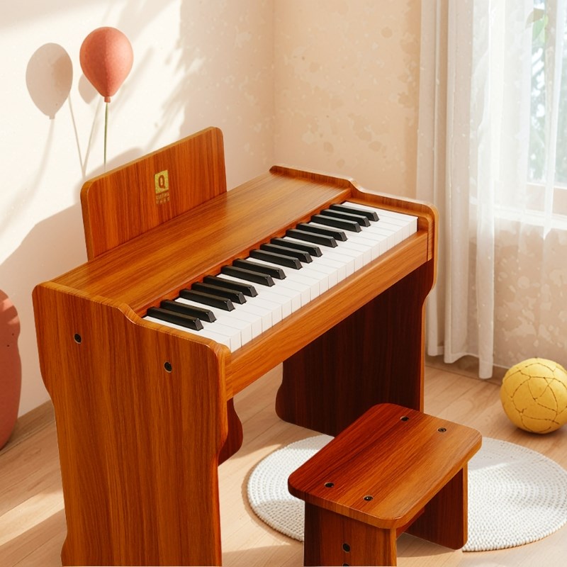 俏娃木质儿童小钢琴宝宝玩具初学电子琴1-3岁音乐玩具2生日5礼物6