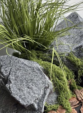 彷石绿色植物泡沫假石雕假山园林景观拍摄道具橱窗彷生景观石摆件
