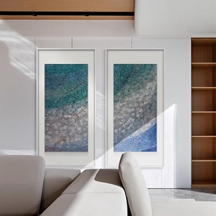 星河映海 现代简约装饰画玄关过道壁画饭厅抽象竖版挂画轻奢极简