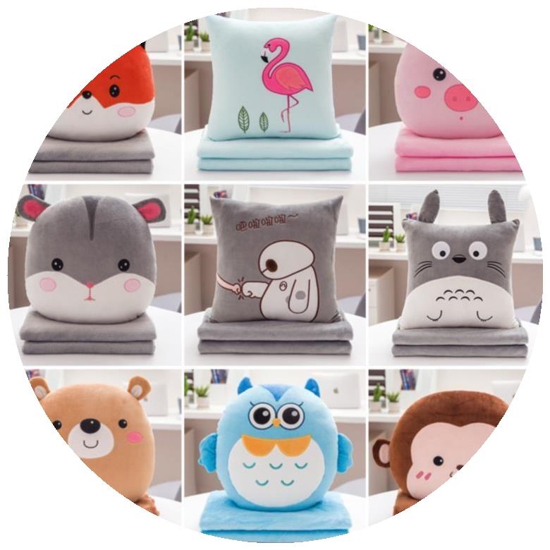 抱枕被子两用午睡坐垫小学生椅子床可携式按压式靠背套腿部休闲毯