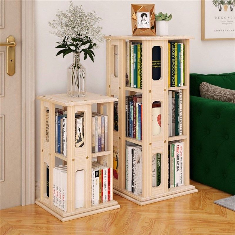 旋转书架360实木整装发货学生书收纳架子落地置物架多层省空间,住宅家具,书架,淘宝优惠券,粉丝福利购,淘宝优惠卷