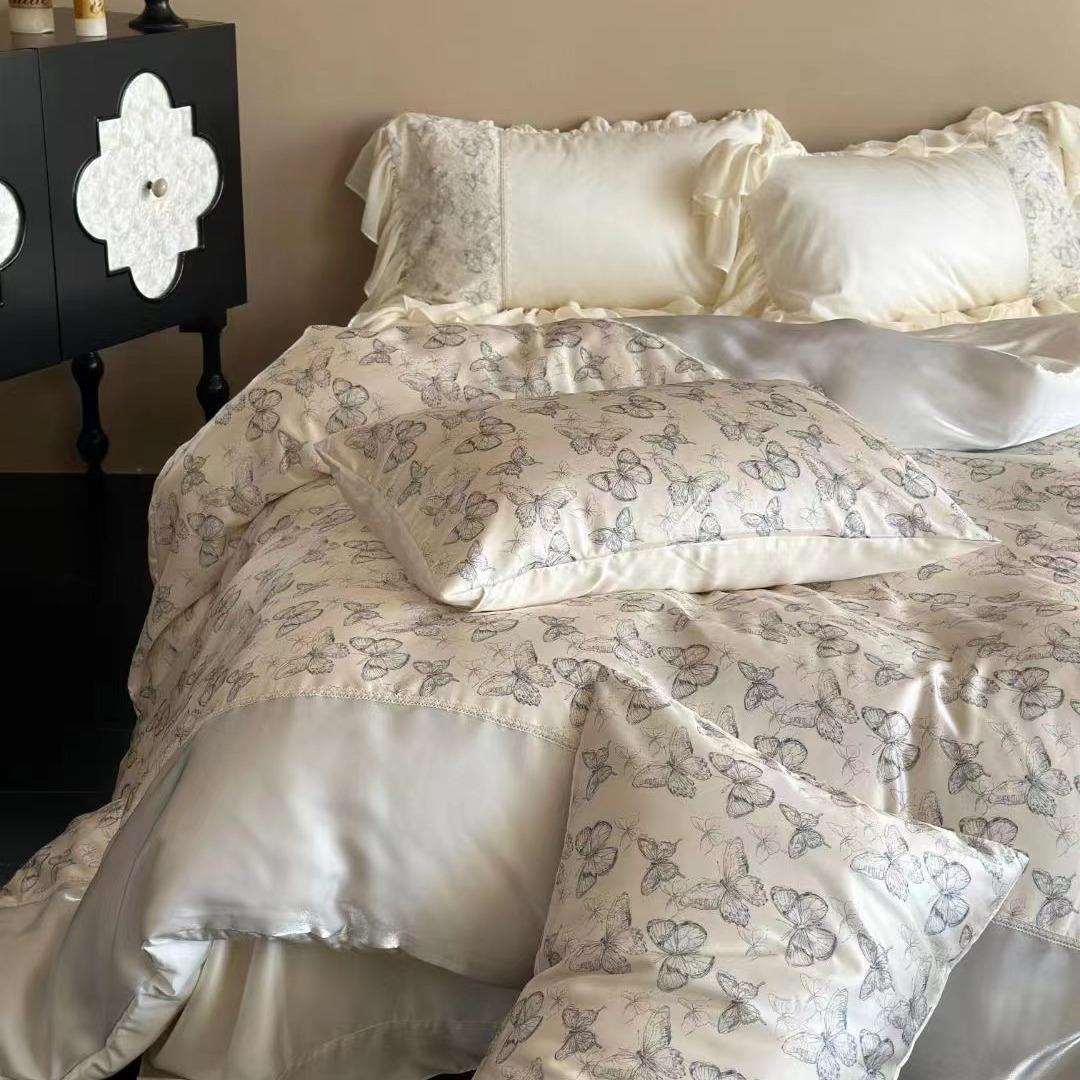 墨兰蝶|自由共振蝴蝶设计师60支天丝冰夏季半夜凉感丝滑四件套