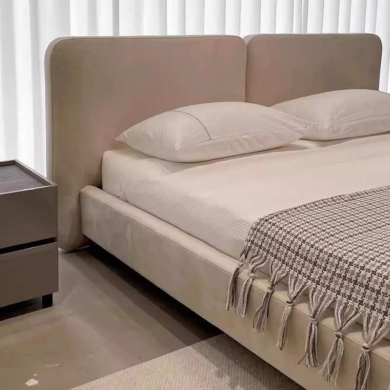 TatlinCover塔特林床意式极简磨砂绒布艺设计师主卧室1.8米双人床