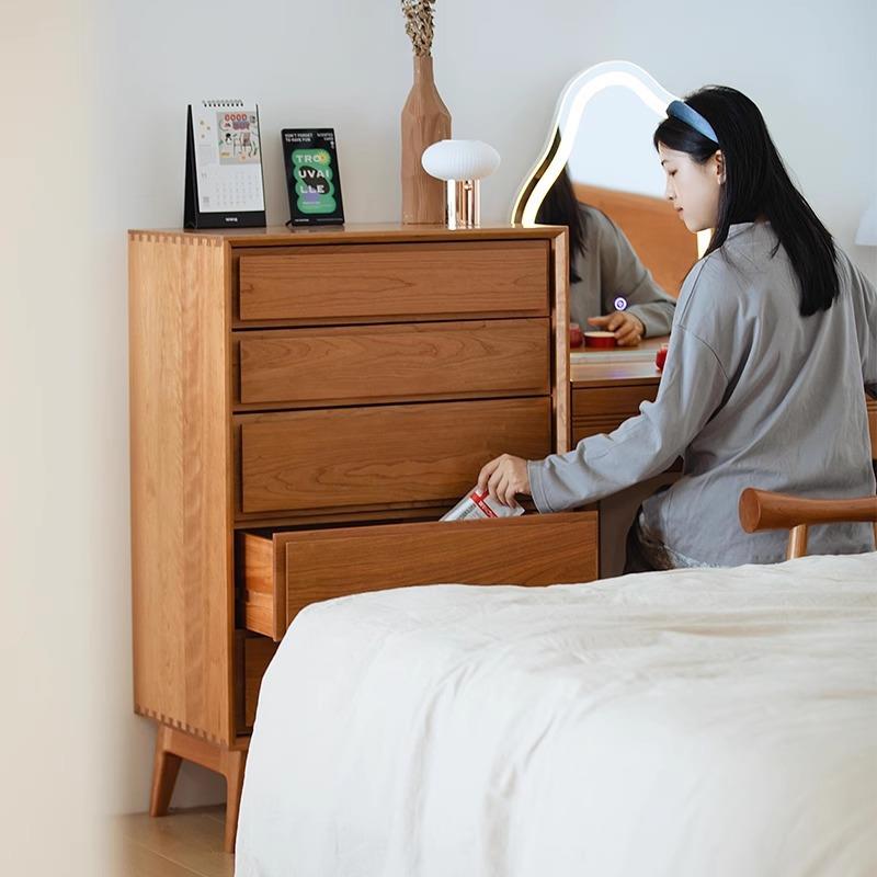 有序五斗柜卧室全实木收纳柜客厅沙发电视柜旁靠墙抽屉储物柜简约