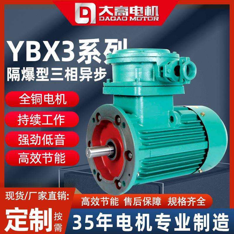 大高立卧式YBX3隔爆型IICT4/粉尘防爆三相异步电动机多种规格电机