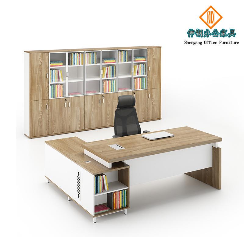 经理主管办公桌简约时尚新款板式带侧柜电脑桌厂家直销东莞家具