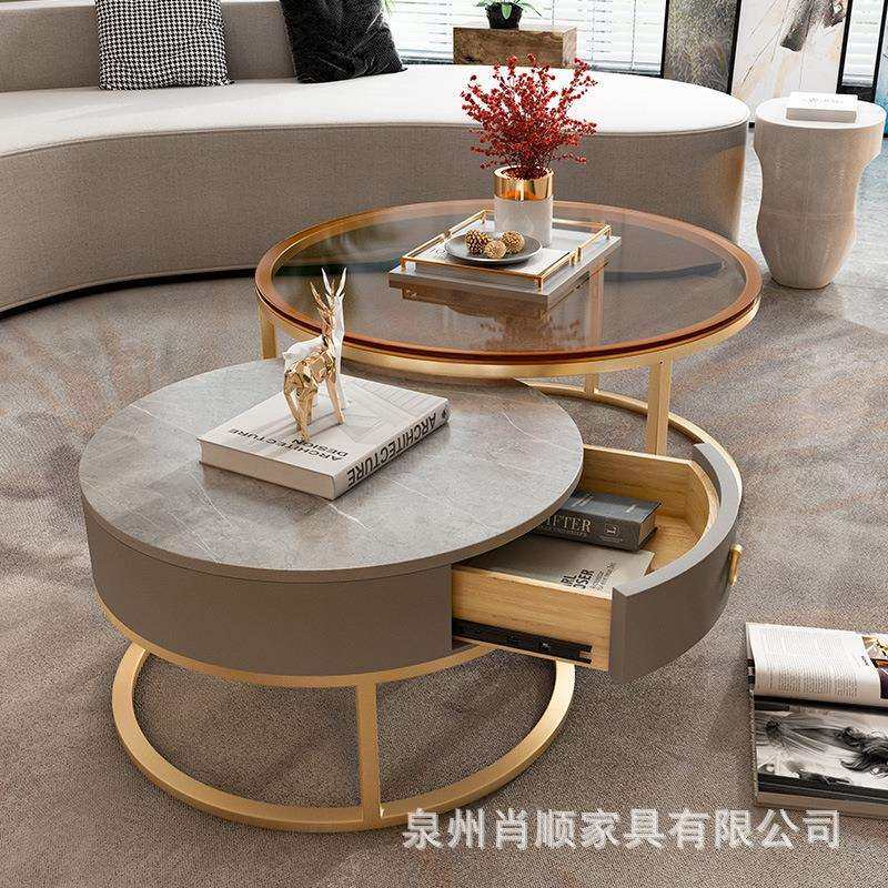 轻奢岩板茶几组合北欧小户型家用客厅圆形玻璃茶几桌简约大小茶几,电子元器件市场,其它元器件,淘宝优惠券,粉丝福利购,淘宝优惠卷
