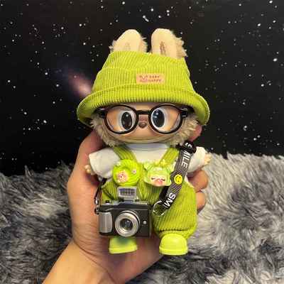 labubu3代娃衣一二三代拉bubu17cmLA布布搪胶公仔衣服前方高能背