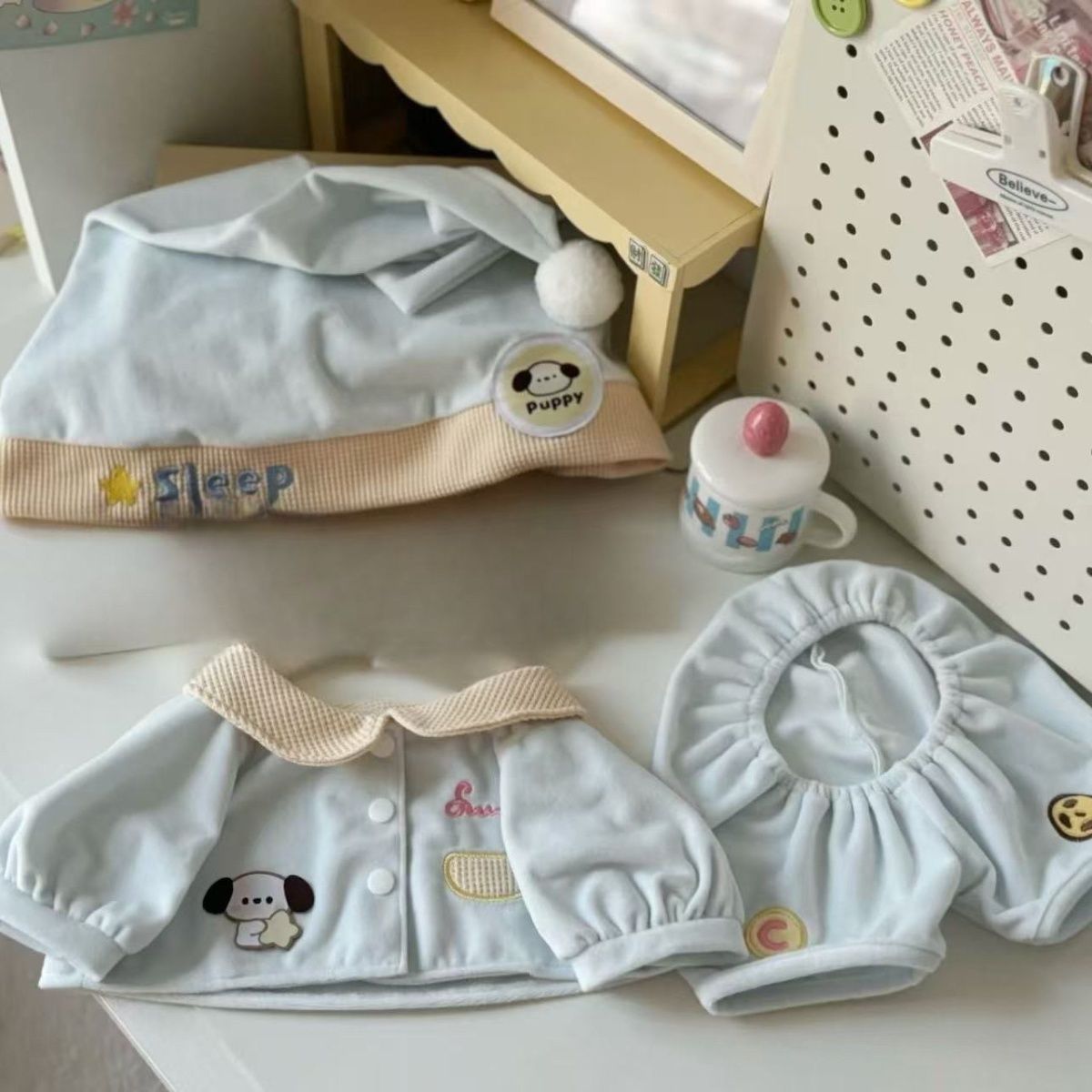 40cm娃衣奶芙梦境棉花娃娃套装一番坐姿属性秋冬睡衣公仔玩偶替换