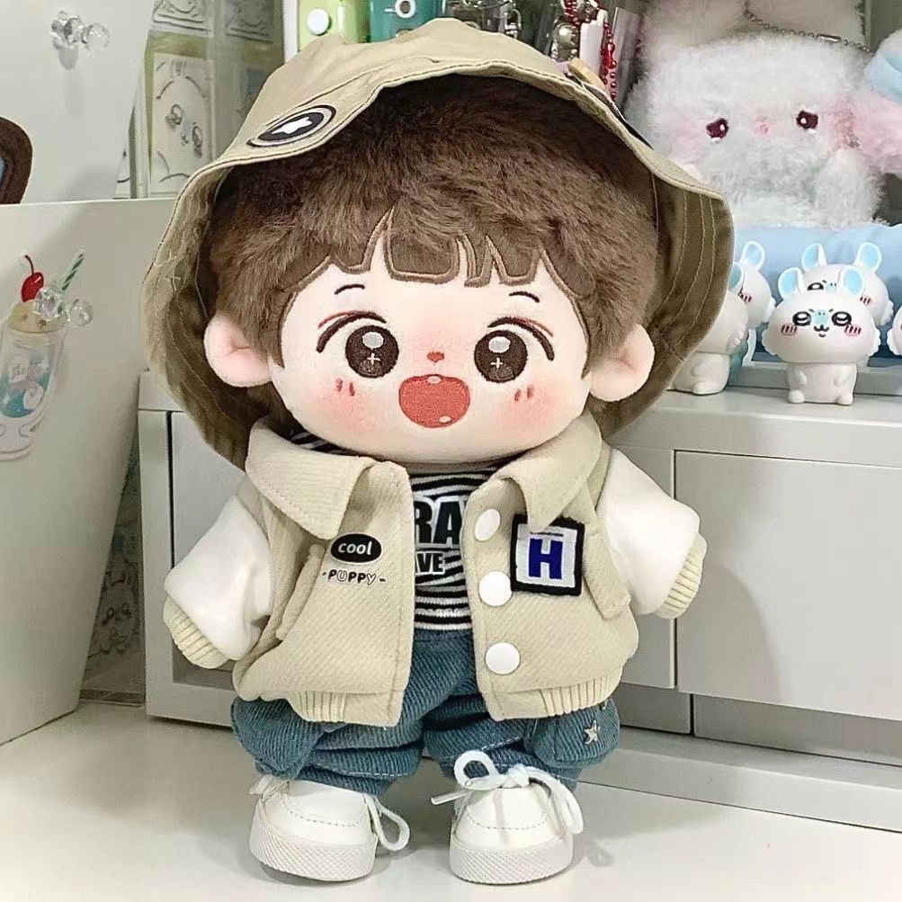 20cm娃衣棉花属性娃娃街头酷盖可爱公仔帅气玩偶衣服套装替换换装