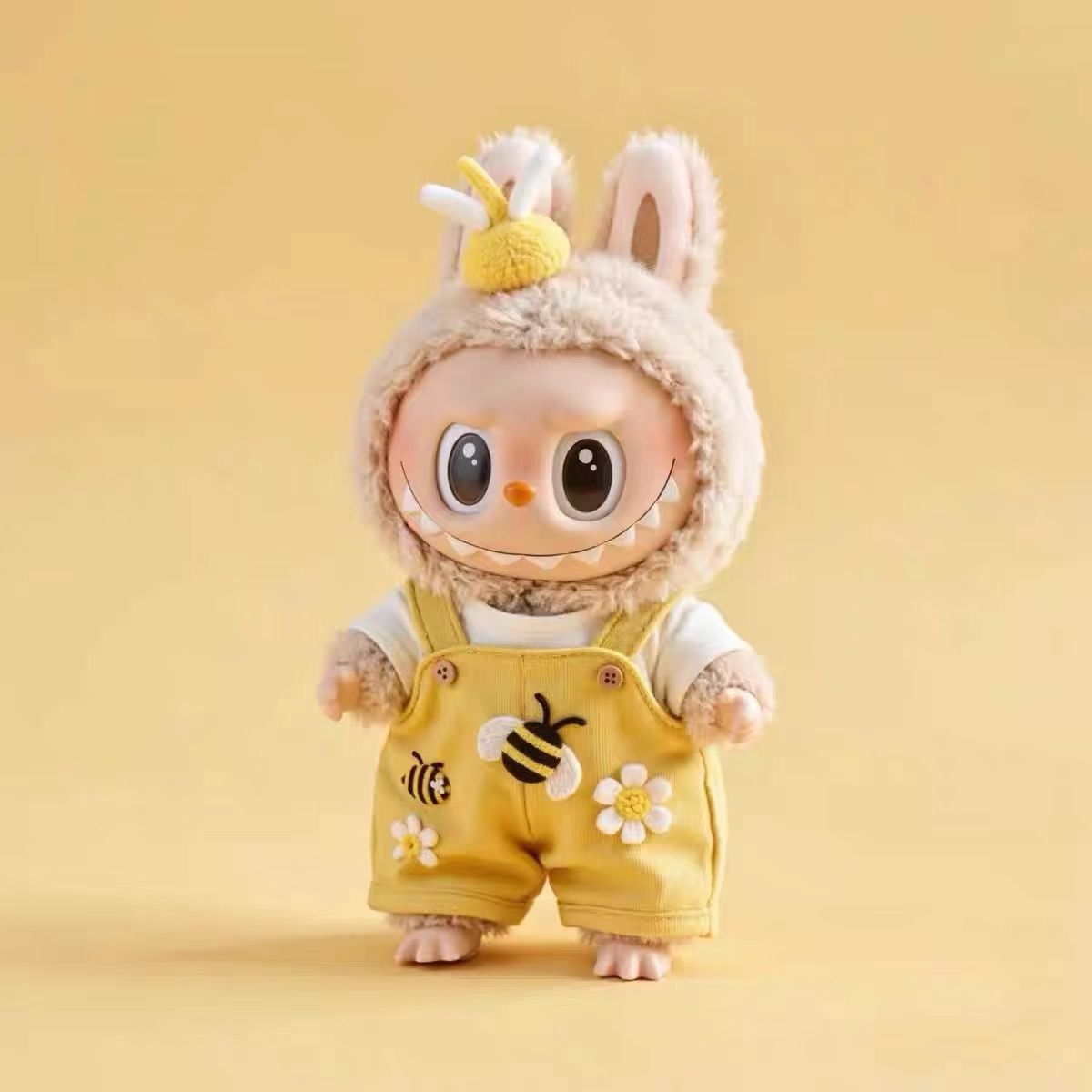 拉布布娃衣17cm小蜜蜂布布挂件衣服一二三代背带裤子套装abubu可