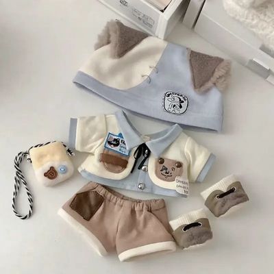 20cm系列娃衣20厘米棉花猫屿未蓝可爱酷帅套装公仔玩偶替换装无属