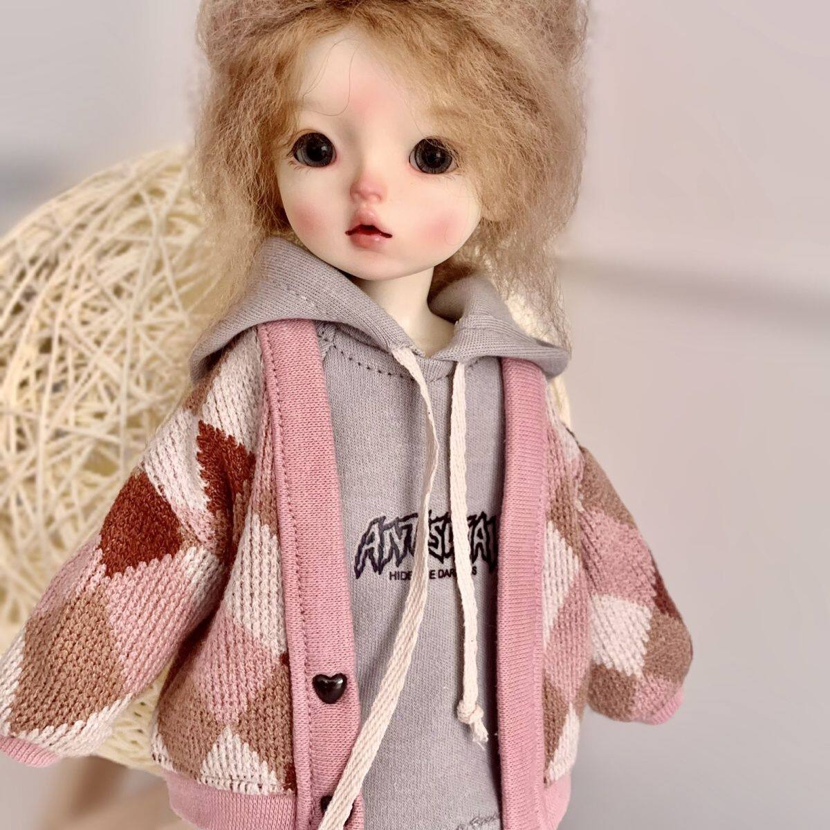 六分娃衣Bjd 毛衣外套开衫连帽卫衣打底裤连裤袜套装6分日常时尚