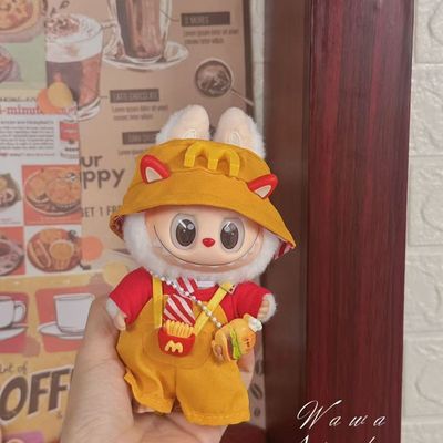 labubu四代娃衣衣服10cm迷你拉怖怖4.0Iabubu着替娃娃卡通毛绒帽
