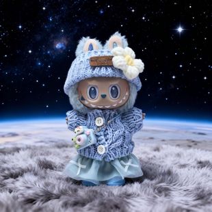 labubu娃衣三代拉bubu衣服新款小雏菊针织毛衣布布一代二代通用替