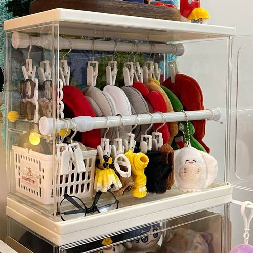 20cm棉花娃娃衣架娃衣收纳盒衣撑家具衣柜娃用展示架迷你衣服神器