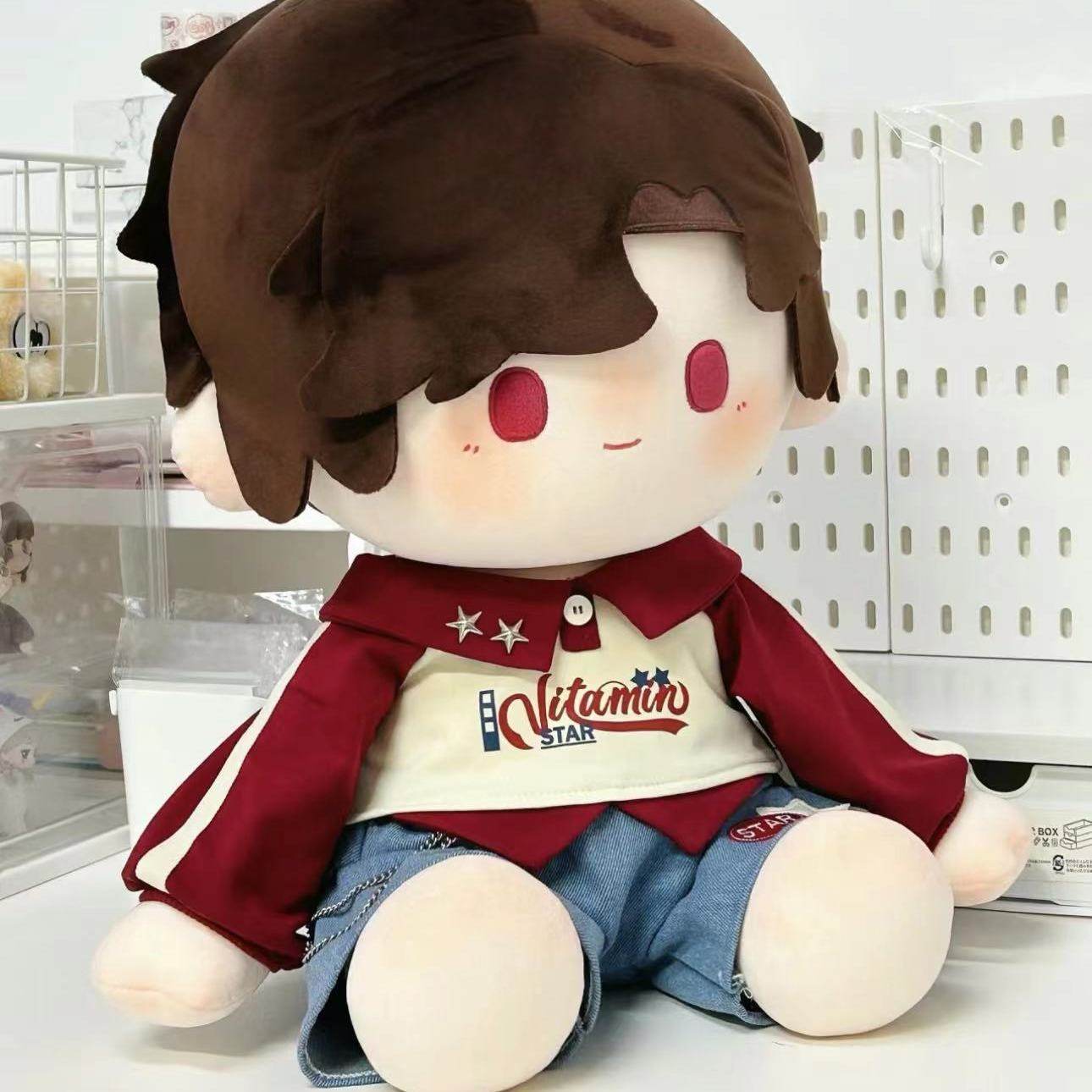 40cm娃衣棉花娃娃一番坐姿套装公仔毛绒替换男娃玩偶换装美式衣服