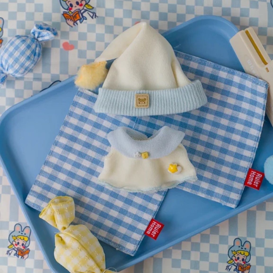 娃衣10cm棉花布服睡衣换装通用玩偶公仔连体衣海星体可穿