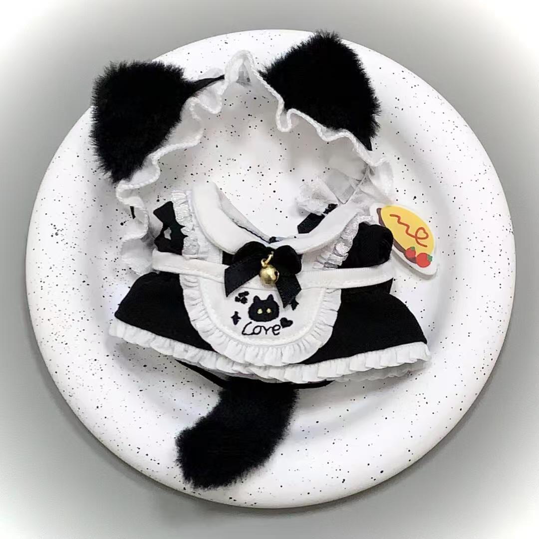 10厘米娃衣猫咪小女仆10cm棉花娃娃可爱公主裙替换装自嘲熊海星体