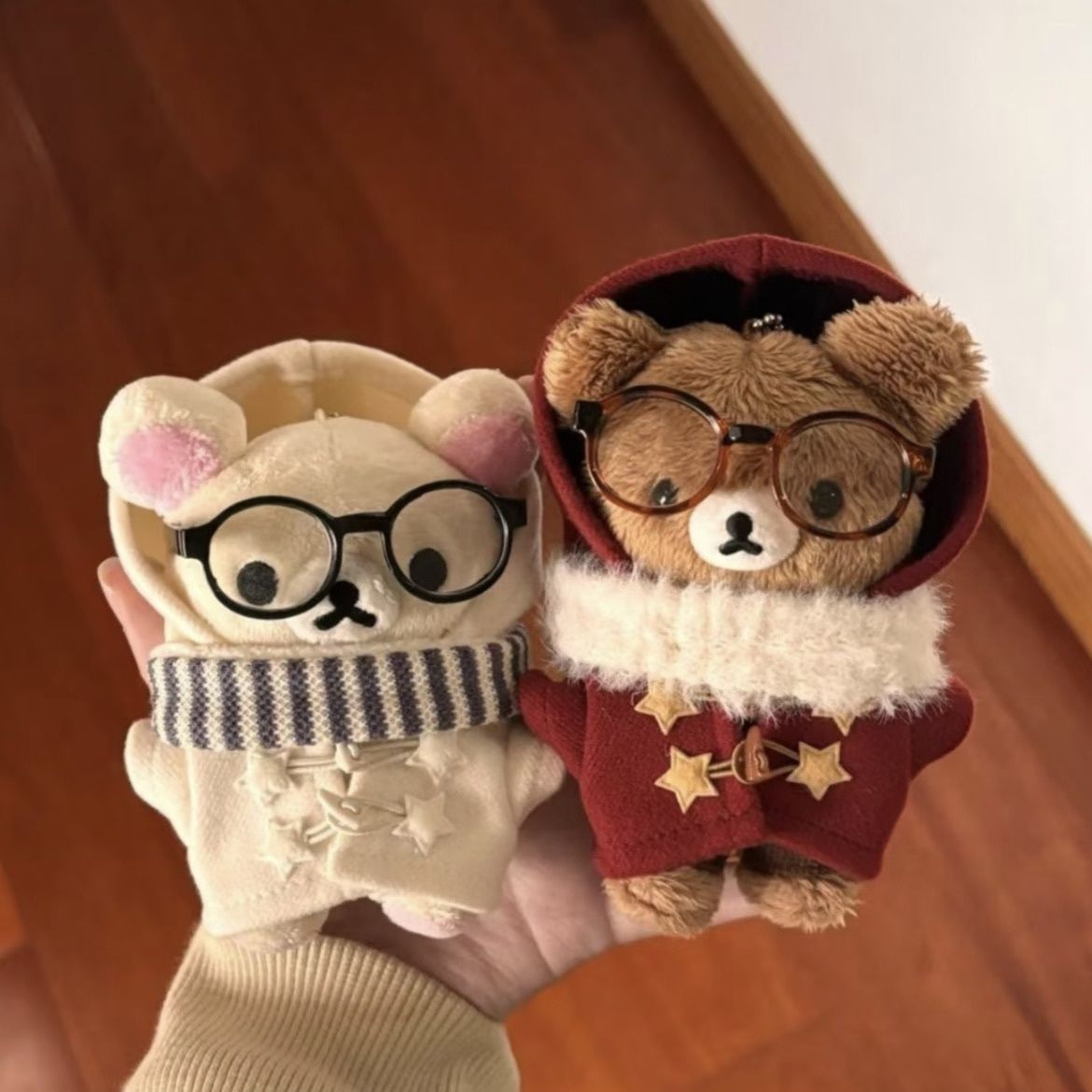 娃衣10cm奶油菠萝包 大衣棉花娃娃轻松熊ss换装秋冬套装外套潮流