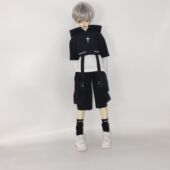 4分bjd娃衣四分套装 加袜子百搭男女娃 短裤 半袖 上衣加大兜工装