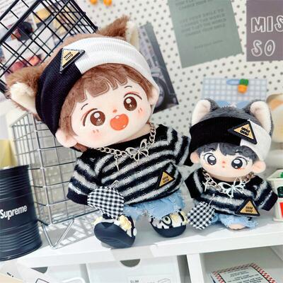 15cm娃衣棉花娃娃20cm10无属性男娃酷帅运动衣服毛衣套装换装