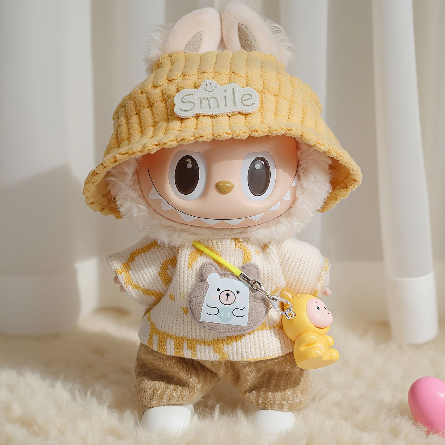 拉布布娃衣时尚学院风bubu公仔套装17cm一二代布布搪胶欢乐毛衣帽