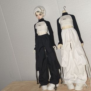 收口裤 四分娃衣bjd娃休闲宽松工装 直筒裤 大兜裤 子 裤