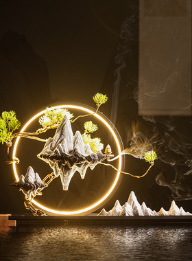 创意悬空假山沙盘枯山水造景摆件禅意客厅茶室桌面千里Z江山装饰