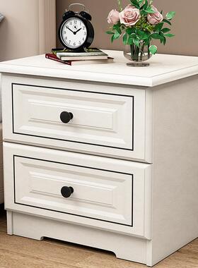 北欧轻奢床头柜简约现代白色床边小柜子经济型简易卧室收纳柜整装