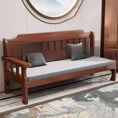 全实木沙发椅客厅阳台冬夏两用木质长椅小户型新中式民宿组合椅子